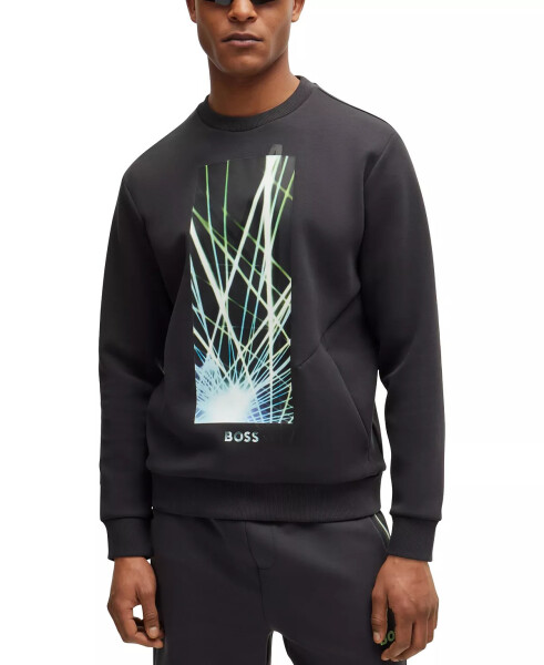 Erkek 3D Logolu Sweatshirt Kömür - 1