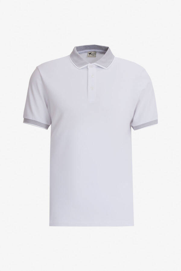 Erkek 3'lü Çekmeyen Pamuklu Slim Fit Kıvrılmaz Polo Yaka Basic Tişört - ACIK BEJ BEYAZ-GRI MELANJ-BEYAZ - 6