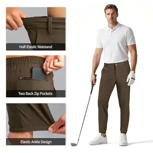 Men's 4-Way Stretch Slim Tapered Fit Golf Joggers -30