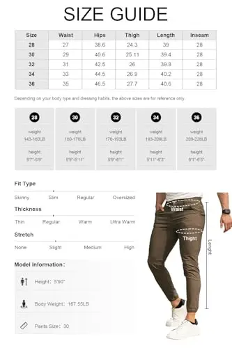Men's 4-Way Stretch Slim Tapered Fit Golf Joggers -30