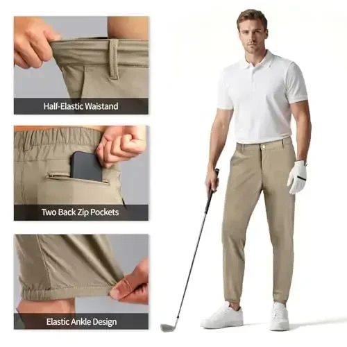 Men's 4-Way Stretch Slim Tapered Fit Golf Joggers -30