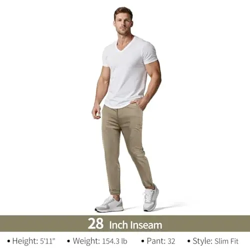 Men's 4-Way Stretch Slim Tapered Fit Golf Joggers -30