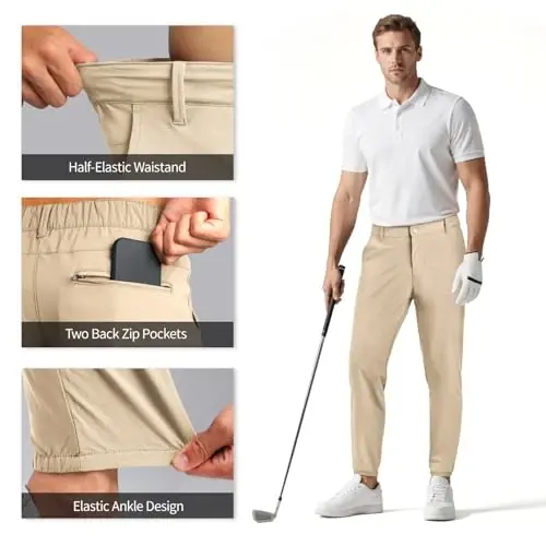 Men's 4-Way Stretch Slim Tapered Fit Golf Joggers -30