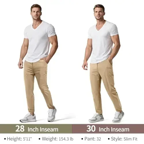 Men's 4-Way Stretch Slim Tapered Fit Golf Joggers -30