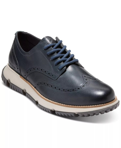 Erkek 4.ZERØGRAND Kış Wingtip Oxford Elbise Ayakkabısı Blueberry Su Geçirmez - 1