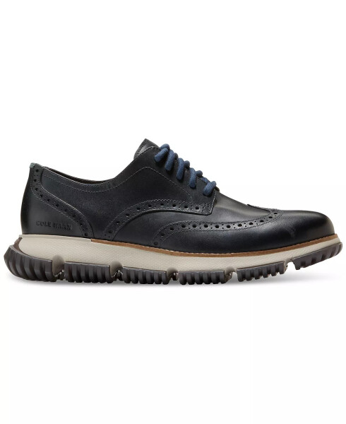 Erkek 4.ZERØGRAND Kış Wingtip Oxford Elbise Ayakkabısı Blueberry Su Geçirmez - 2