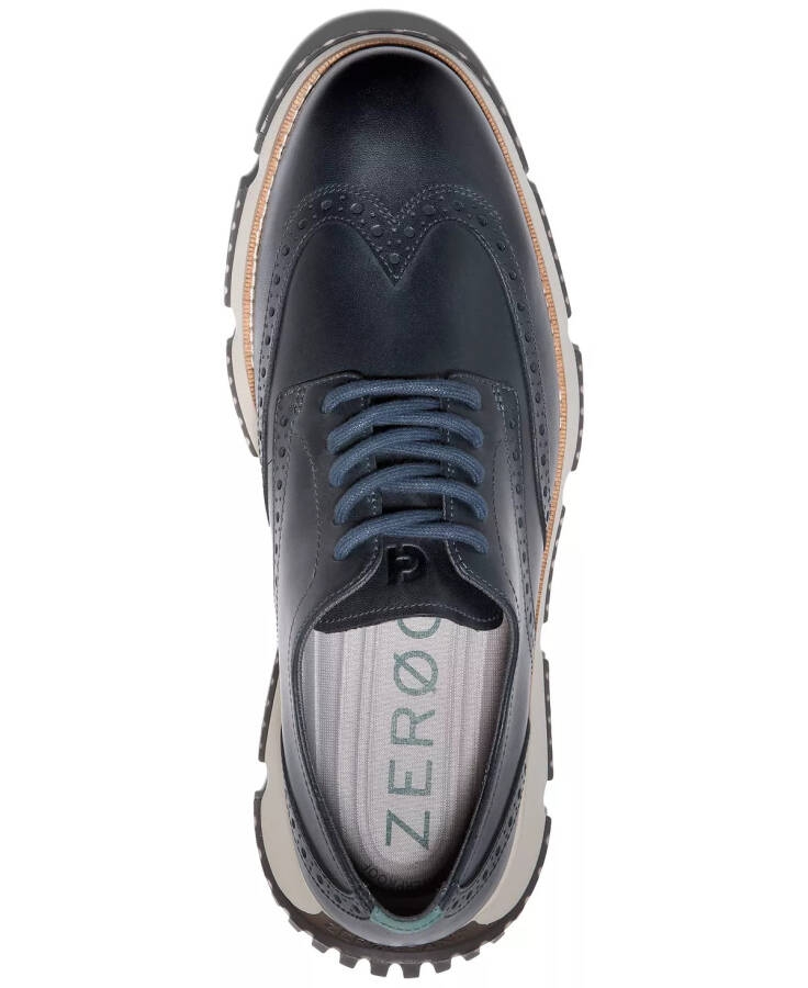 Erkek 4.ZERØGRAND Kış Wingtip Oxford Elbise Ayakkabısı Blueberry Su Geçirmez - 3