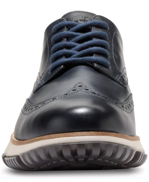 Erkek 4.ZERØGRAND Kış Wingtip Oxford Elbise Ayakkabısı Blueberry Su Geçirmez - 5