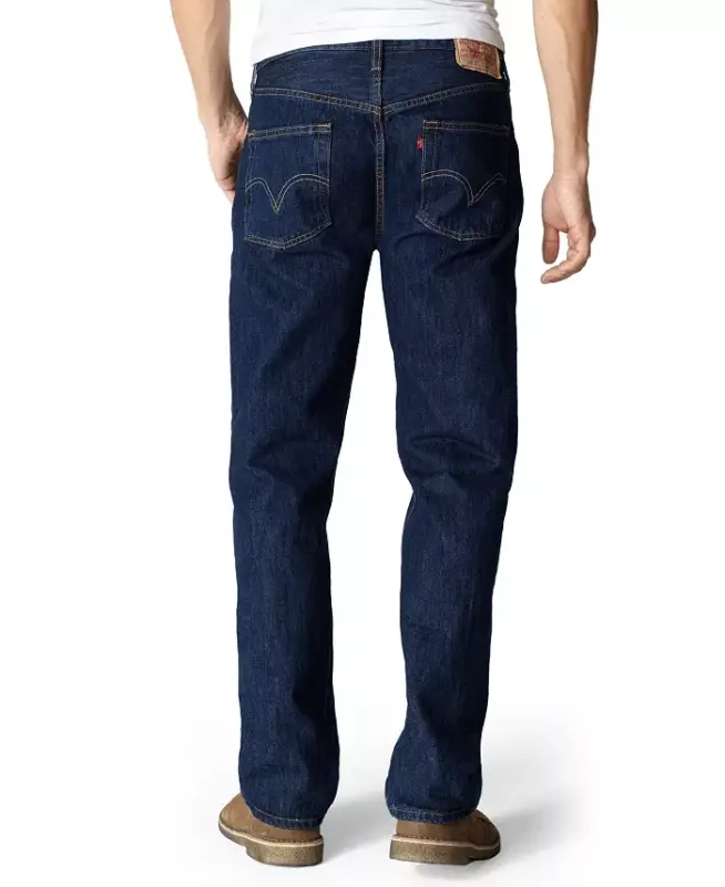 Men's 501™ Regular-Fit Button Fly Non-Stretch Jeans - Rinse - 3