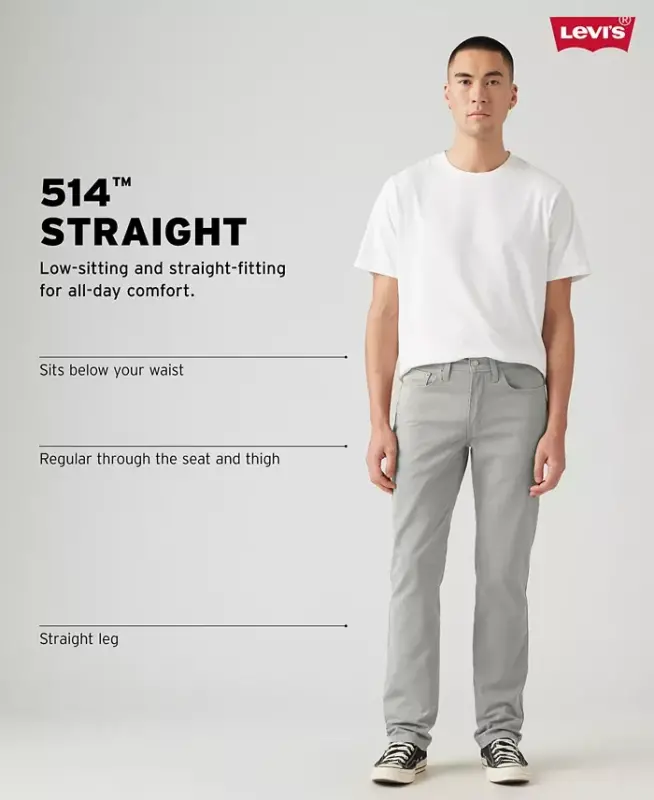 Men's 514 Straight Fit Eco Performance Jeans - Clouded Gray - 4