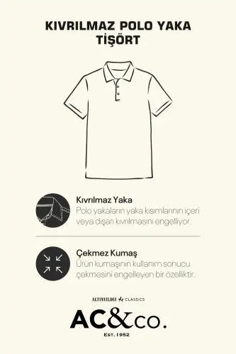 Erkek 5'li Paket Çekmeyen Pamuklu Kumaş Kıvrılmaz Yaka Slim Fit Dar Kesim Polo Yaka Tişört - SIYAH-NARCICEGI-SARI-LACIVERT-LACI - 2