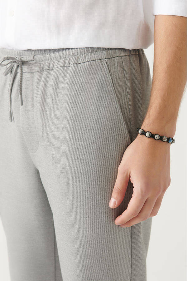 Erkek Açık Gri Jogger Pantolon Yandan Cepli Dokuma Bağcıklı Relaxed Fit B003005 - 20