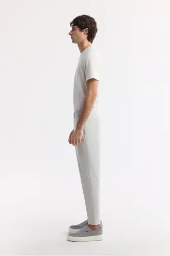 Erkek Açık Gri Klasik Bel Pamuklu Jersey Carrot Fit Pantolon A51Y3013-Açık Gri - AVVA (1)