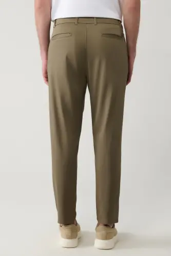 Erkek Açık Haki Pamuklu Klasik Bel Relaxed Fit Pantolon A41Y3037 - Açık Haki - 4