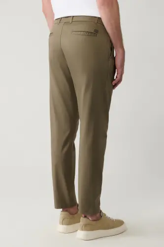 Erkek Açık Haki Pamuklu Klasik Bel Relaxed Fit Pantolon A41Y3037 - Açık Haki - 5