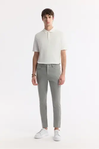 Erkek Açık Haki Klasik Bel Soft Touch Pamuklu Slim Fit Pantolon B003038 - Açık Haki 