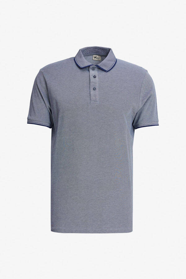 Erkek Açık Lacivert-saks-lacivert 3'lü Çekmeyen Pamuklu Slim Fit Kıvrılmaz Polo Yaka Basic Tişört - ACIK LACI-SAKS-LACIVERT - 7