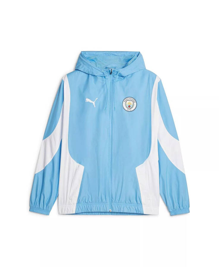 Erkek Açık Mavi Manchester City 2023/24 Maç Öncesi Marşı Kapşonlu Fermuarlı Sweatshirt Açık Mavi - 2