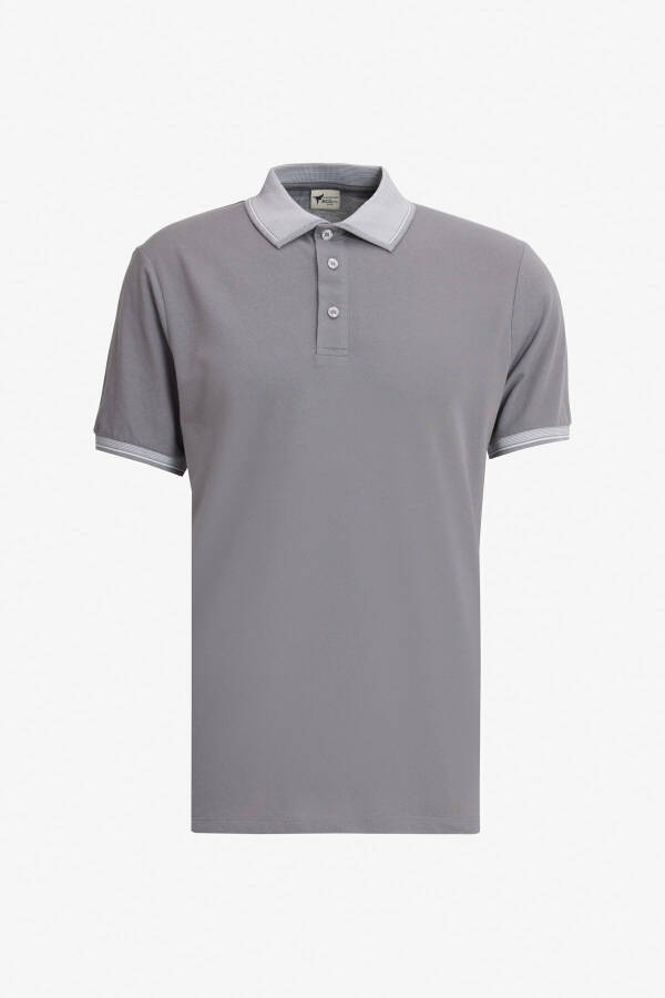 Erkek Açık Siyah-Açık Gri-Koyu Gri 3'lü Çekmeyen Pamuklu Slim Fit Kıvrılmaz Polo Yaka Tişört - ACIK SIYAH-ACIK GRI-KOYU GRI - 7