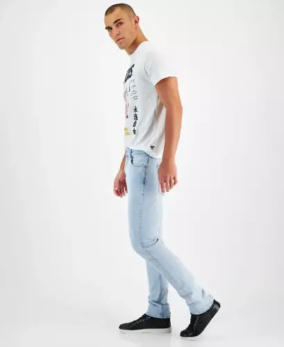 Men's Light-Wash Slim Tapered Fit Jeans-Pitch Wash - 2
