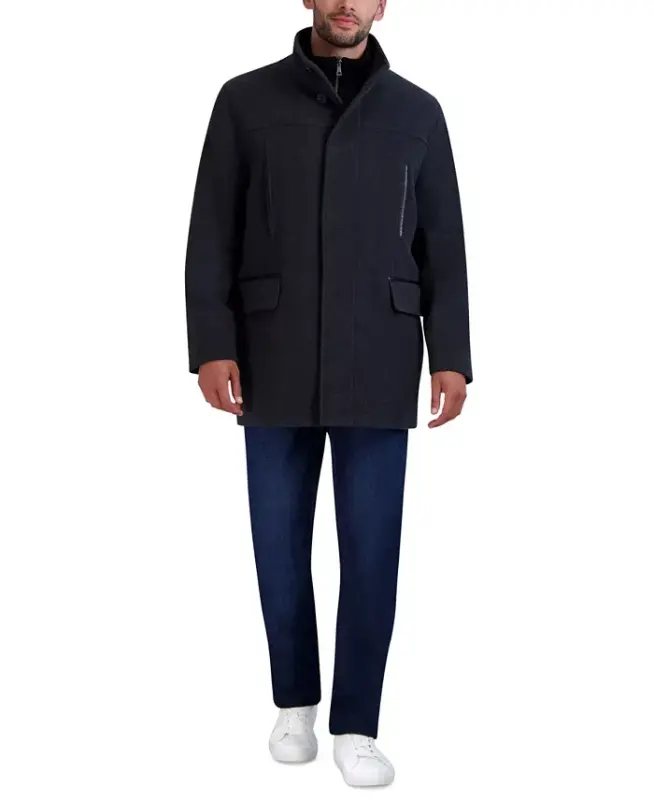 Men's Heavy Plush Car Coat - Charcoal - COLE HAAN