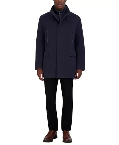 Men's Heavy Plush Car Coat - Navy - 4