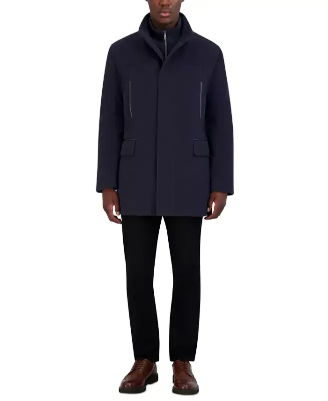 Men's Heavy Plush Car Coat - Navy - 4