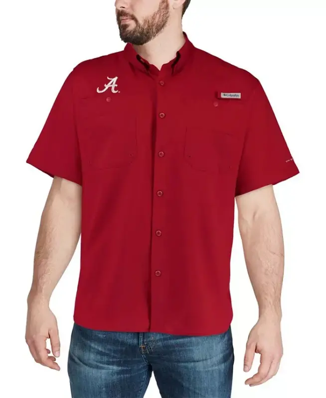 Men's Alabama Crimson Tide PFG Tamiami Shirt - Crimson - 1