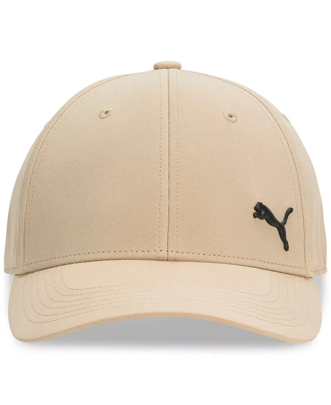 Men's Alloy Solid Color Cat Logo Stretch Fit Cap-Khaki - Modazone