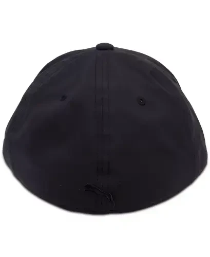 Men's Alloy Solid Color Cat Logo Stretch Fit Cap-Black/Red - Modazone (1)