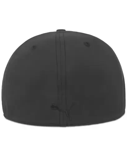 Men's Alloy Solid Color Cat Logo Stretch Fit Cap-Black Traditional/Black - PUMA (1)