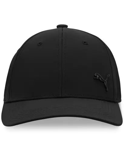 Men's Alloy Solid Color Cat Logo Stretch Fit Cap - Black - 007 