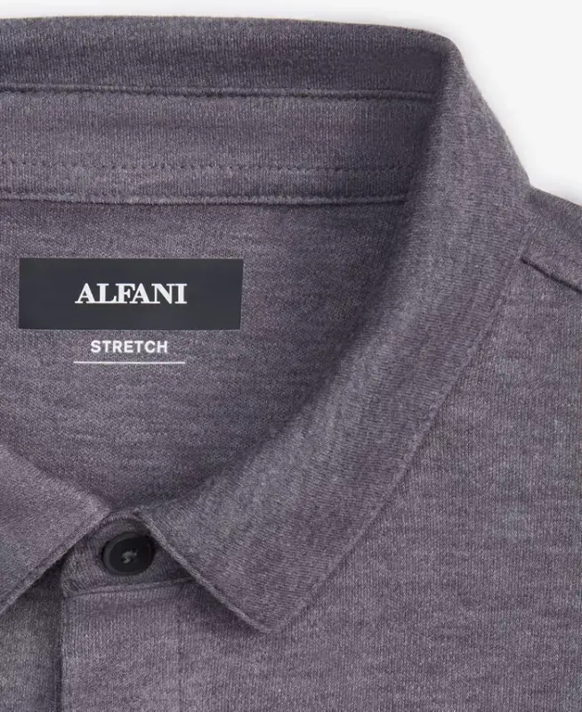 Men's AlfaTech Stretch Solid Polo Shirt, Created for Modazone-Oxford Heather - 3
