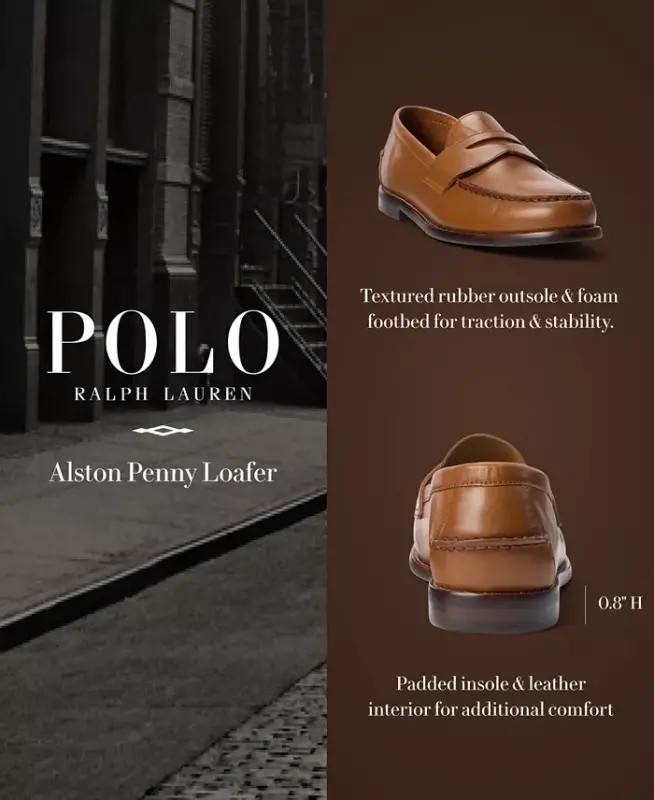 Men's Alston Leather Penny Loafers - Tan - 6