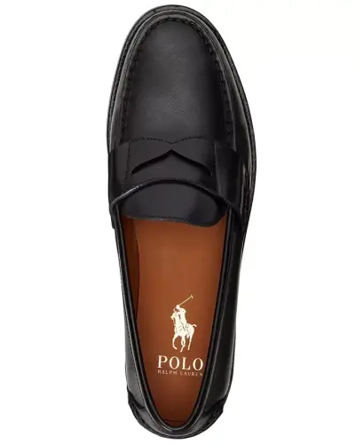 Men's Alston Leather Penny Loafers - Black - 4