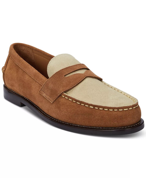 Erkek Alston Süet Penny Loafer Kahverengi/Krem - 1