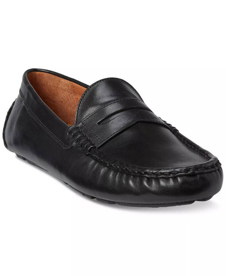 Erkek Anders Deri Penny Loafer Siyah - 1