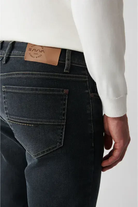 Erkek Antrasit Eskitme Yıkamalı Pantolon A32Y3506 - 7