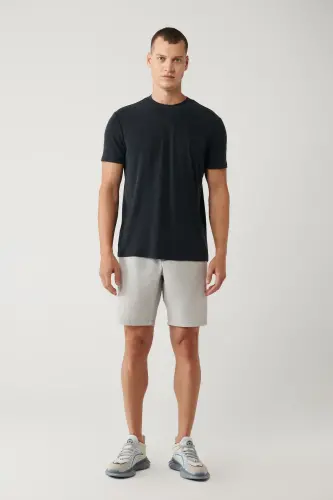Erkek Antrasit Bisiklet Yaka Baskılı Soft Touch Regular Fit T-Shirt A41Y1032 - Antrasit - 6