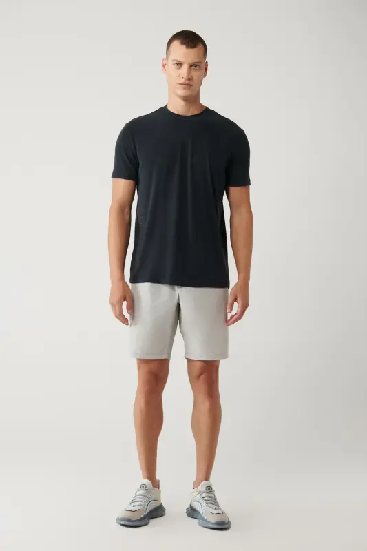 Erkek Antrasit Bisiklet Yaka Baskılı Soft Touch Regular Fit T-Shirt A41Y1032 - Antrasit - 6