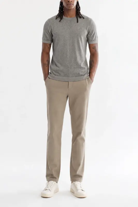 Erkek Antrasit Bisiklet Yaka Triko Regular Fit T-Shirt A41Y5074 - Antrasit - 5