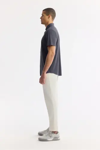 Erkek Antrasit Klasik Yaka Teknik Kumaş Kısa Kol Comfort Fit Gömlek A51Y2141-Antrasit - 3