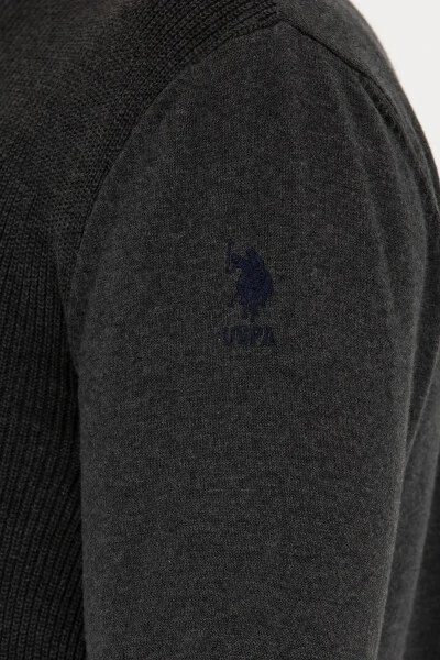 Erkek Antrasit Melanj Basic Triko Hırka 50277107-VR081 - 7