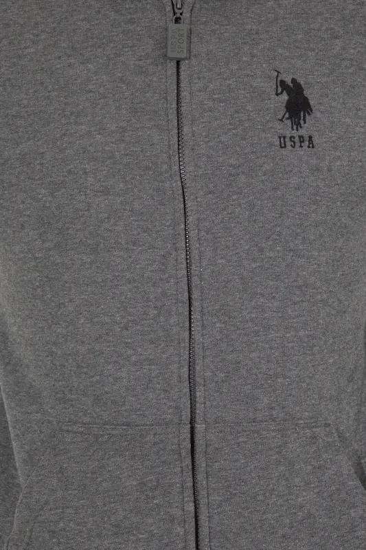 Erkek Antrasit Melanj Kapüşonlu Örme Hırka 50253132-VR081-Antrasit Melanj - 6