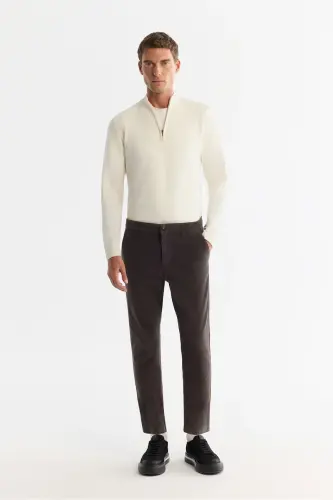 Erkek Antrasit Klasik Bel Kalın Fitilli Kadife Chino Relaxed Fit Pantolon A42Y3017 - Antrasit - 1