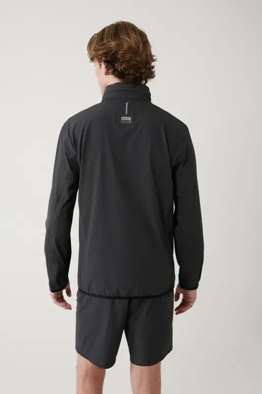 Erkek Antrasit Dik Yaka Kapüşonlu Fermuarlı Su itici Bi-Stretch Comfort Fit Mont A41Y6035 - Antrasit - 6