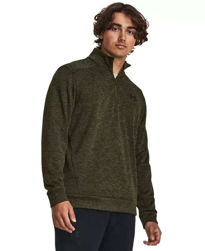 Men's Armour Fleece Twist Quarter-Zipper Sweatshirt - Olive - 1
