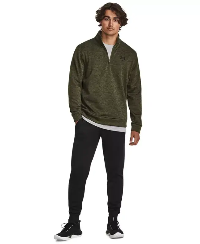 Men's Armour Fleece Twist Quarter-Zipper Sweatshirt - Olive - 2