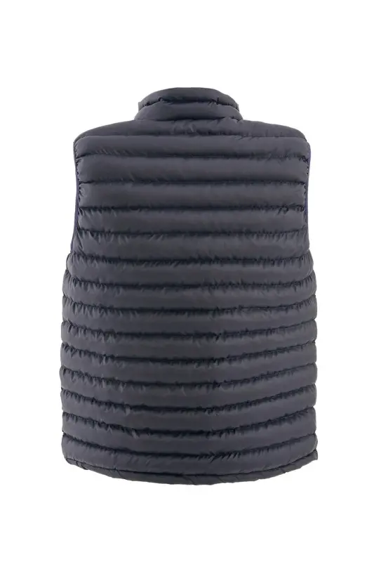 Erkek Astarlı Rüzgar Geçirmez Regular Fit Lacivert Şişme Yelek-Lacivert - 2