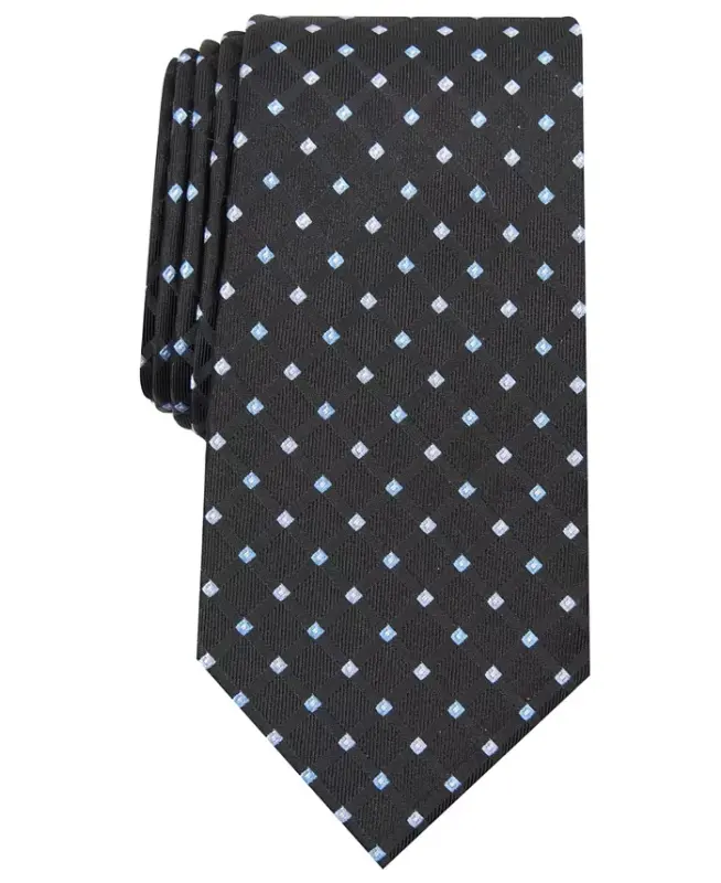 Men's Linked Neat Tie, Created for Modazone - Black - 1
